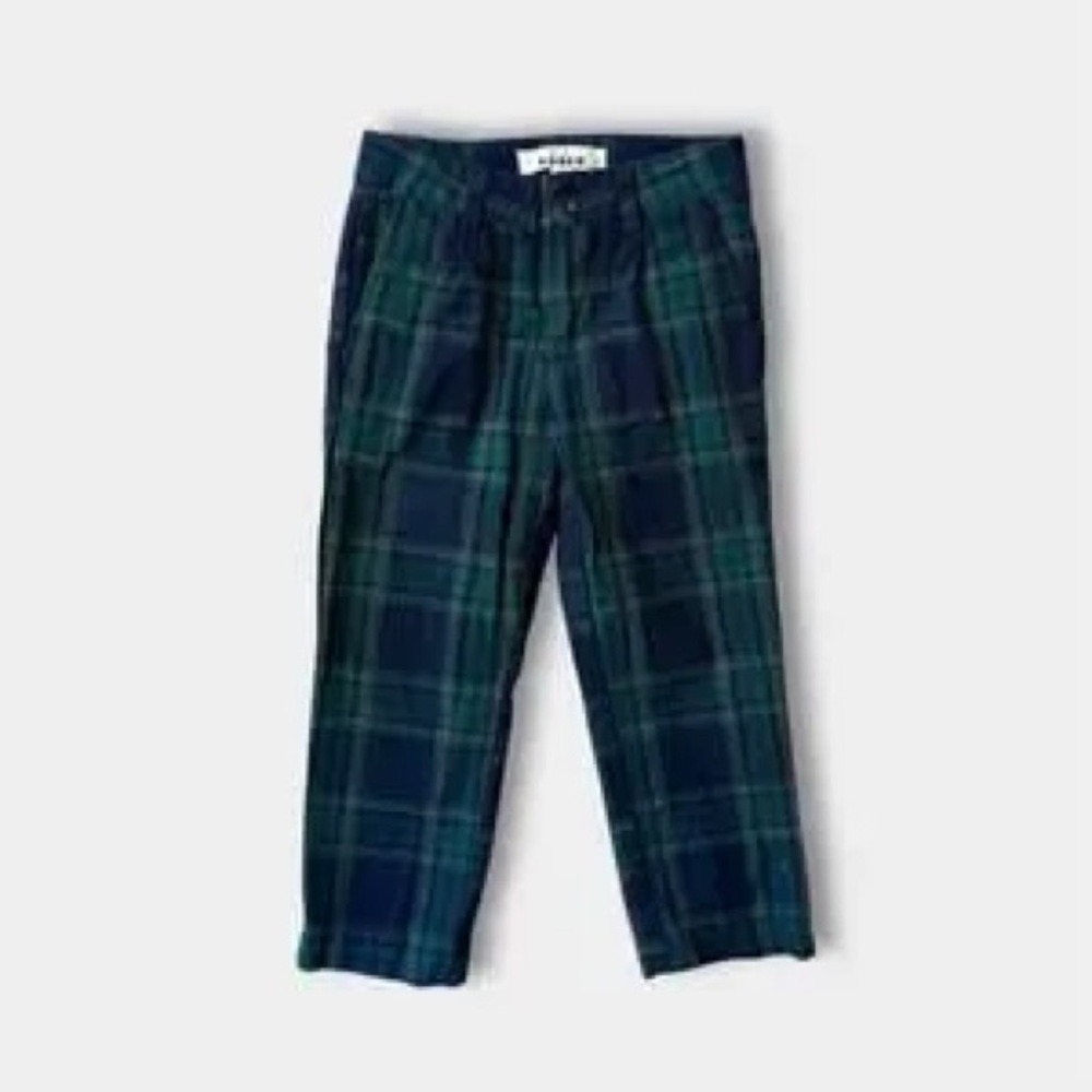 Mini Boden Green and Black Tartan Plaid Trouser Pants, Size 5-6Y